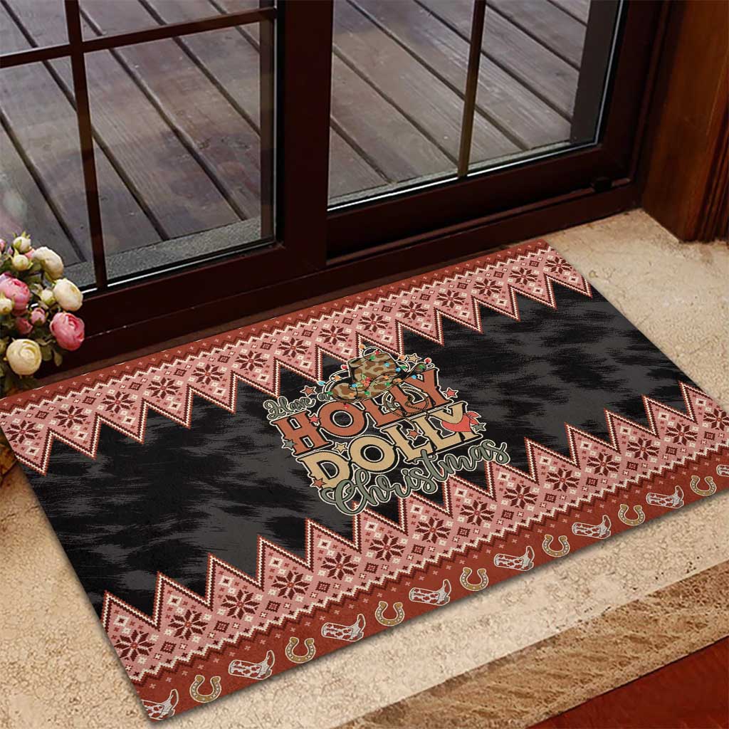 Howdy Christmas Rubber Doormat Have a Holly Jolly Christmas - Wonder Print Shop