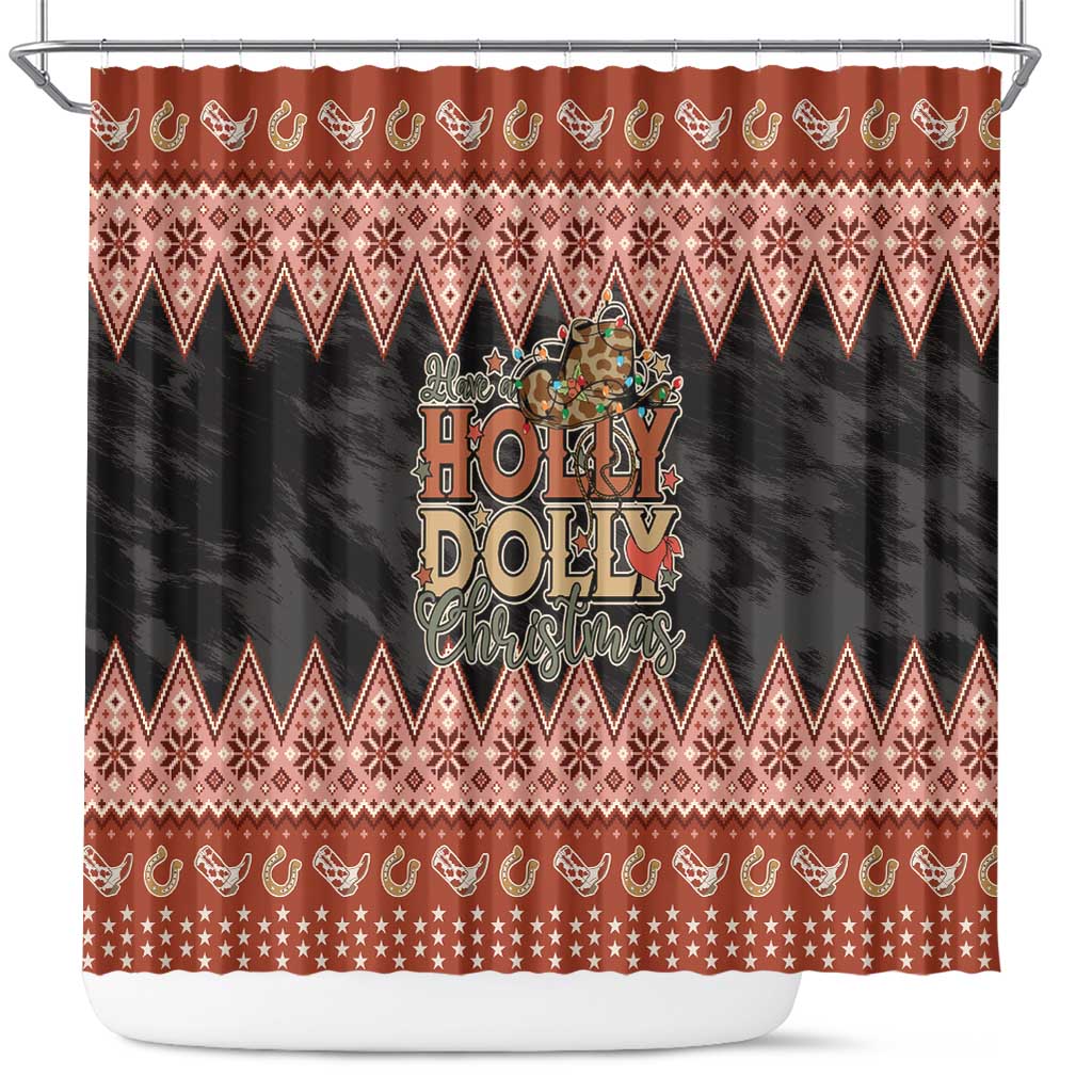 Howdy Christmas Shower Curtain Have a Holly Jolly Christmas - Wonder Print Shop