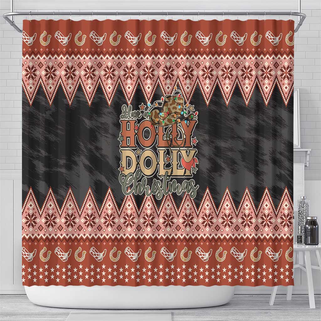 Howdy Christmas Shower Curtain Have a Holly Jolly Christmas - Wonder Print Shop