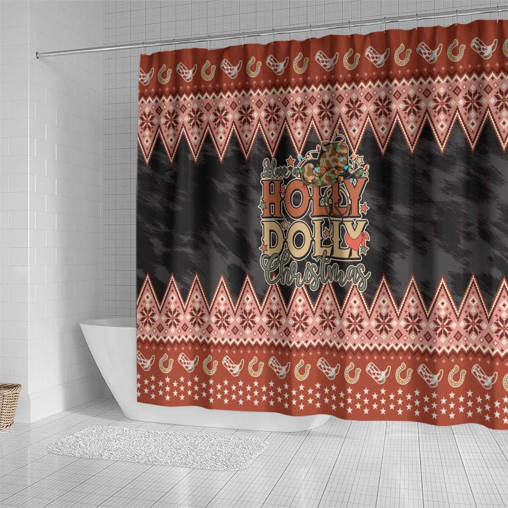 Howdy Christmas Shower Curtain Have a Holly Jolly Christmas - Wonder Print Shop
