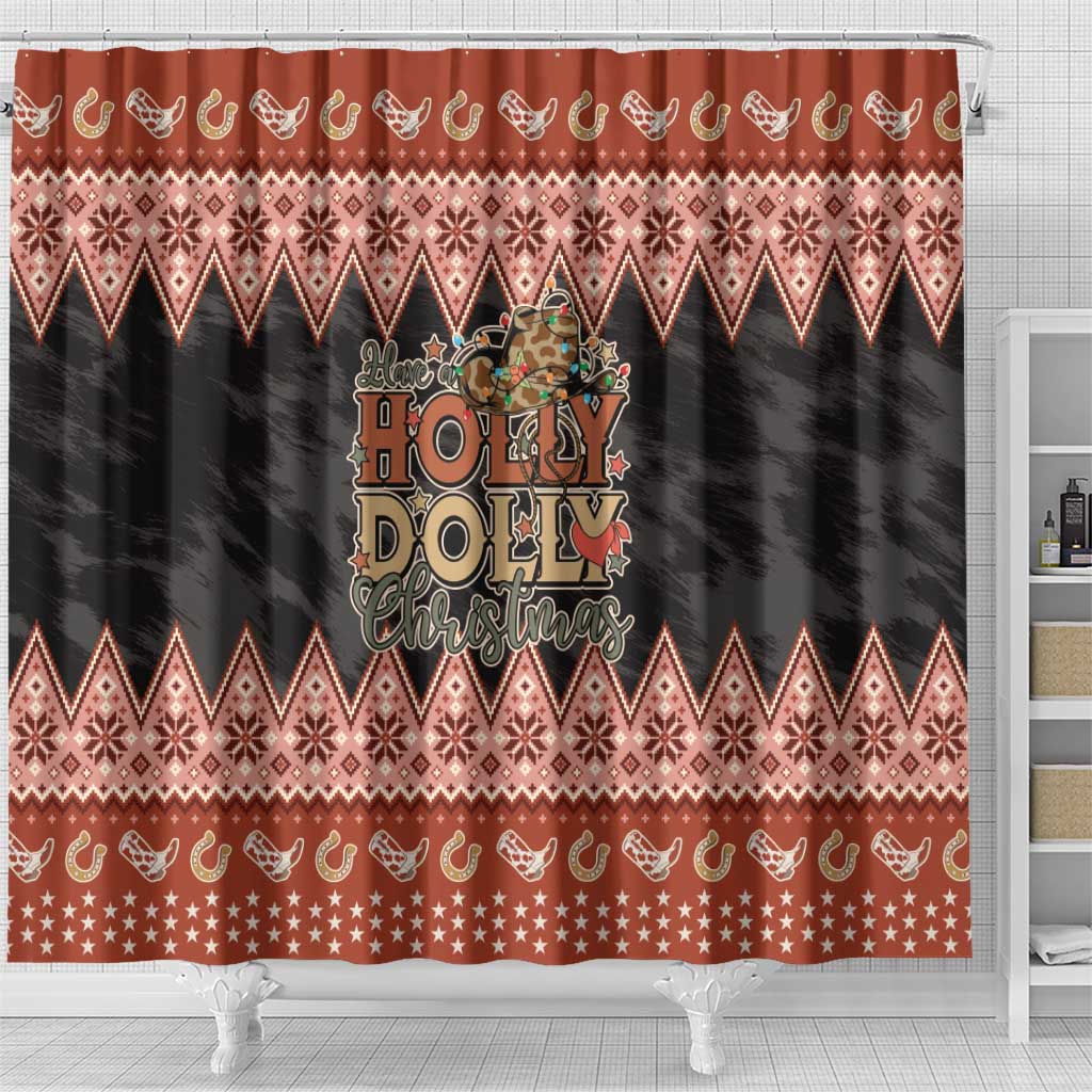 Howdy Christmas Shower Curtain Have a Holly Jolly Christmas - Wonder Print Shop
