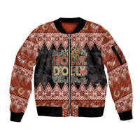 Howdy Christmas Sleeve Zip Bomber Jacket Have a Holly Jolly Christmas - Wonder Print Shop