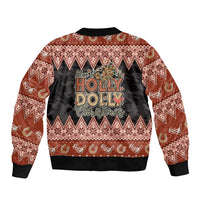 Howdy Christmas Sleeve Zip Bomber Jacket Have a Holly Jolly Christmas - Wonder Print Shop