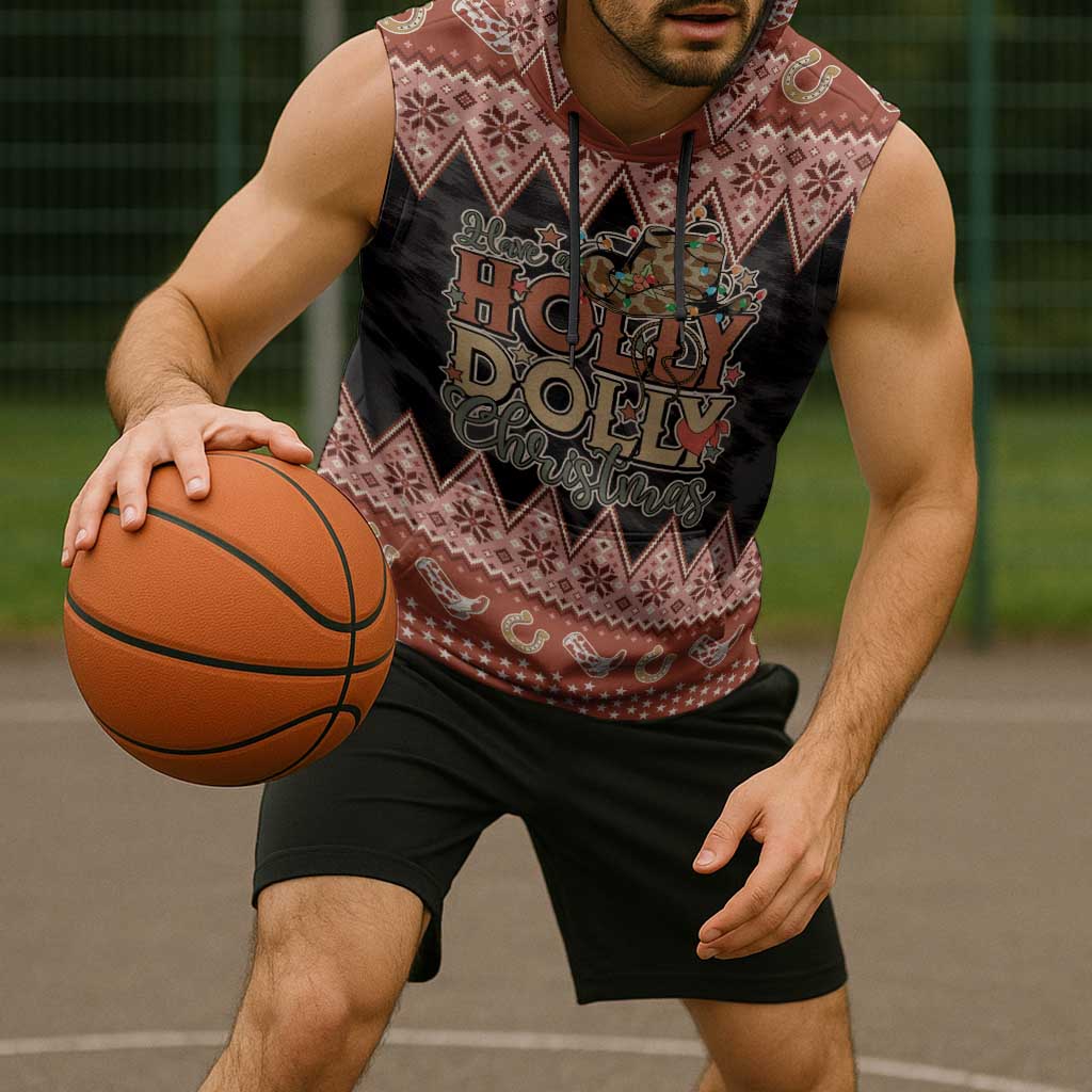 Howdy Christmas Sleeveless Hoodie Have a Holly Jolly Christmas - Wonder Print Shop