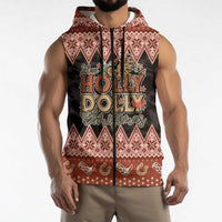 Howdy Christmas Sleeveless Zip Hoodie Have a Holly Jolly Christmas - Wonder Print Shop