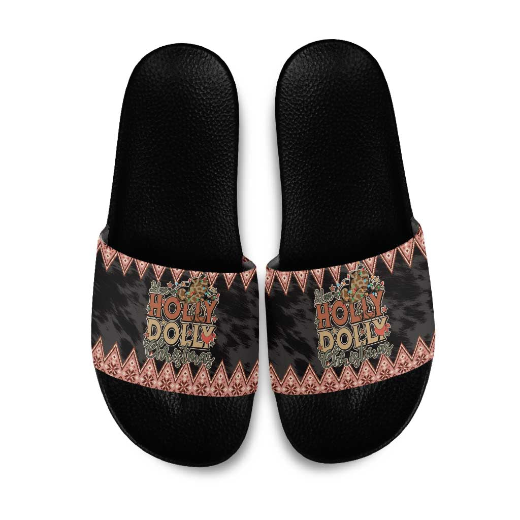 Howdy Christmas Slide Sandals Have a Holly Jolly Christmas - Wonder Print Shop