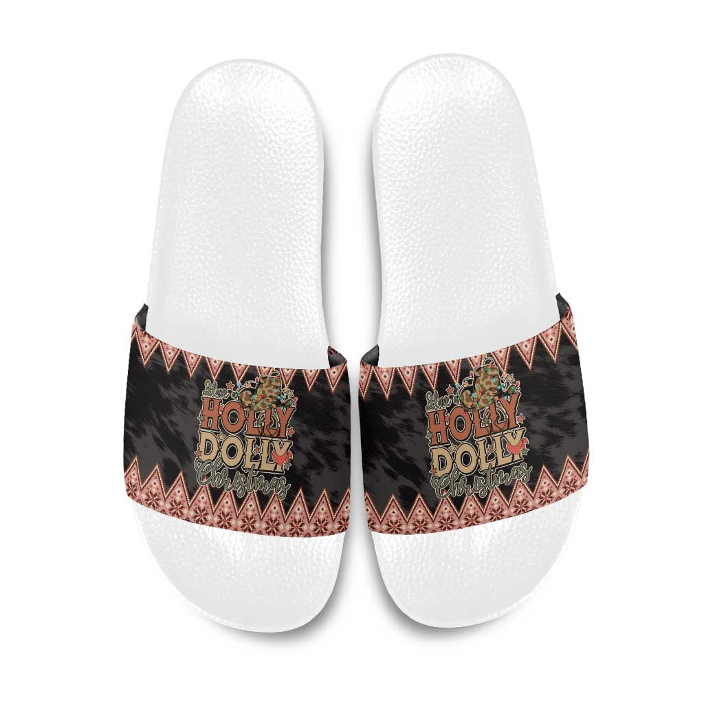 Howdy Christmas Slide Sandals Have a Holly Jolly Christmas - Wonder Print Shop