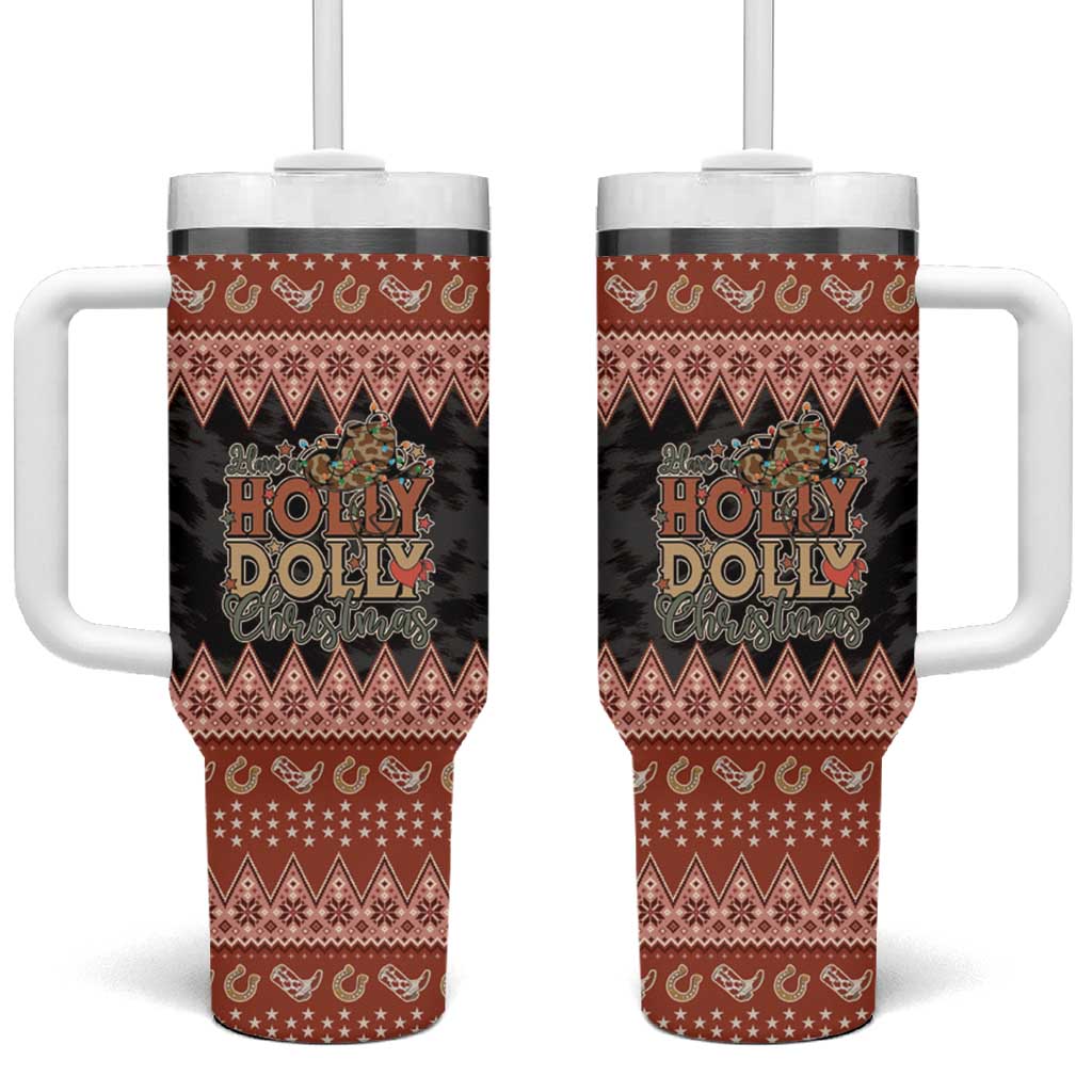 Howdy Christmas Tumbler With Handle Have a Holly Jolly Christmas - Wonder Print Shop