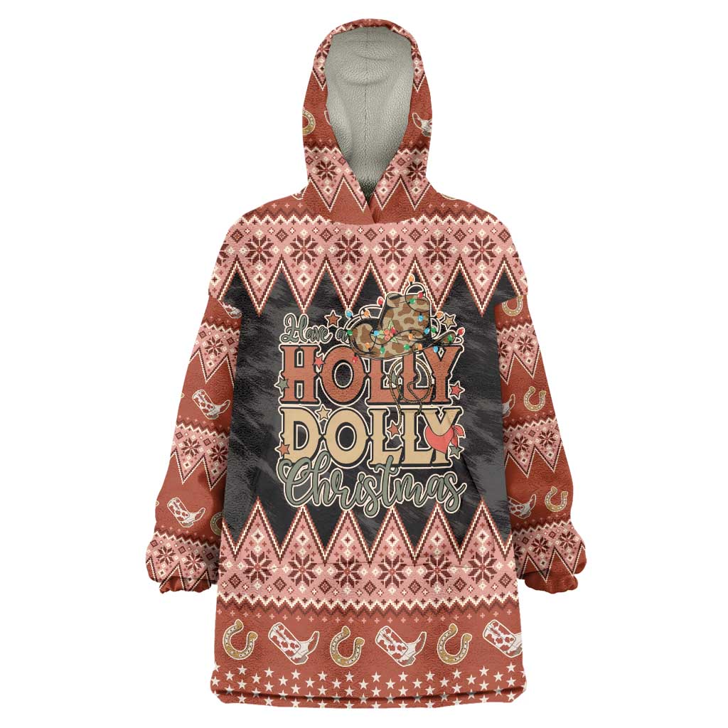 Howdy Christmas Wearable Blanket Hoodie Have a Holly Jolly Christmas - Wonder Print Shop