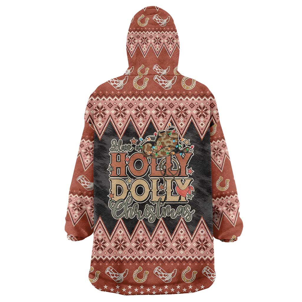 Howdy Christmas Wearable Blanket Hoodie Have a Holly Jolly Christmas - Wonder Print Shop