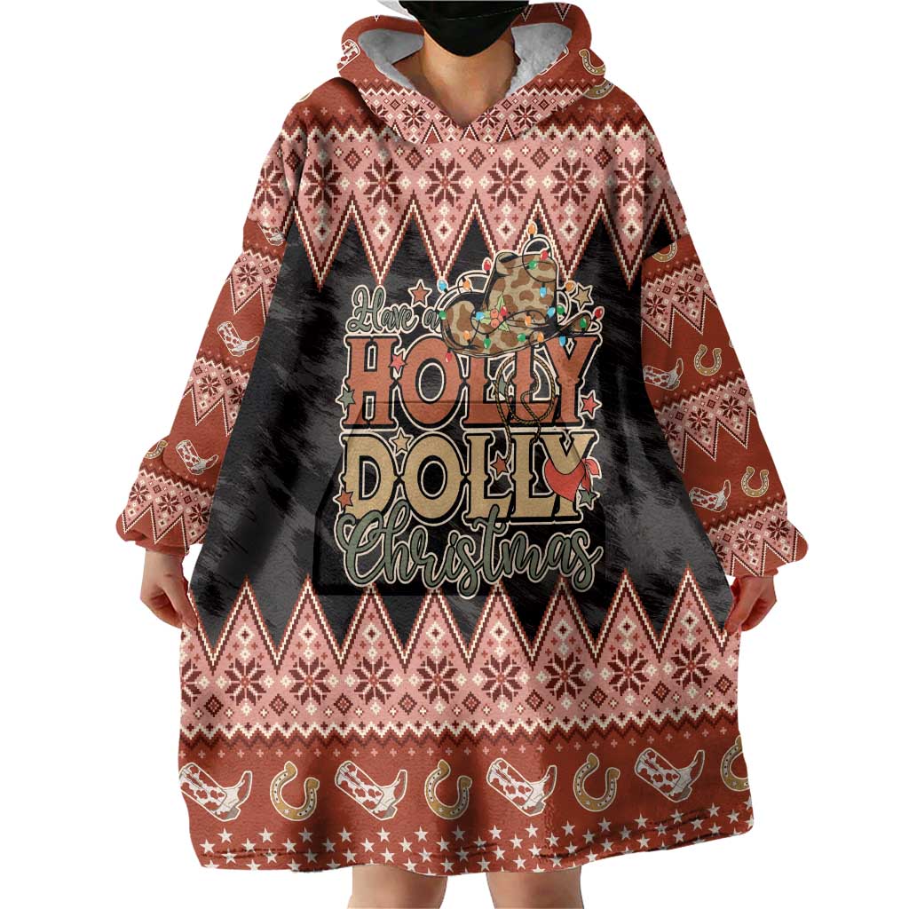 Howdy Christmas Wearable Blanket Hoodie Have a Holly Jolly Christmas - Wonder Print Shop