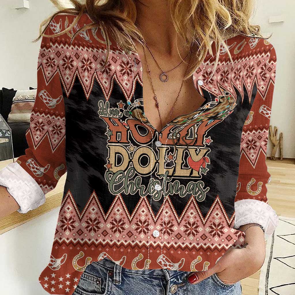 Howdy Christmas Women Casual Shirt Have a Holly Jolly Christmas - Wonder Print Shop