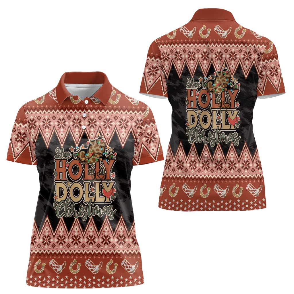 Howdy Christmas Women Polo Shirt Have a Holly Jolly Christmas - Wonder Print Shop