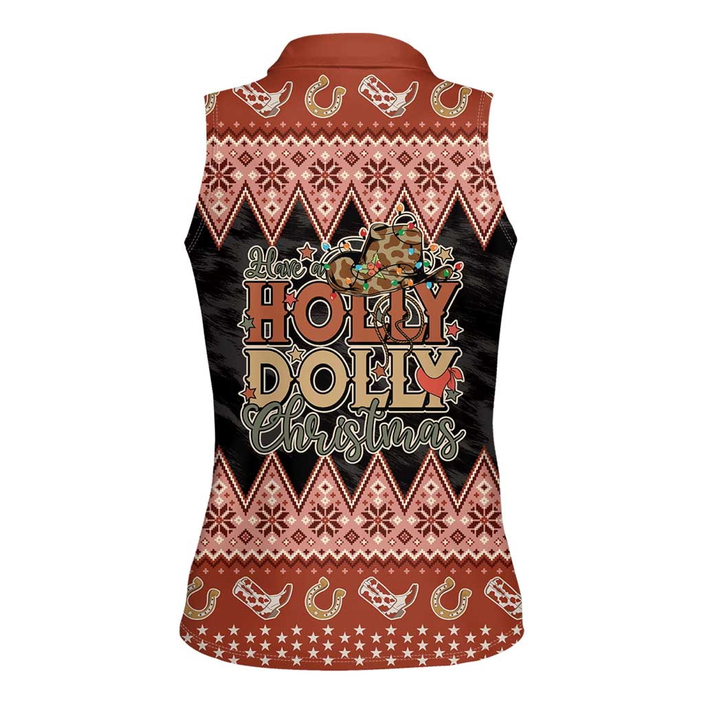 Howdy Christmas Women Sleeveless Polo Shirt Have a Holly Jolly Christmas - Wonder Print Shop