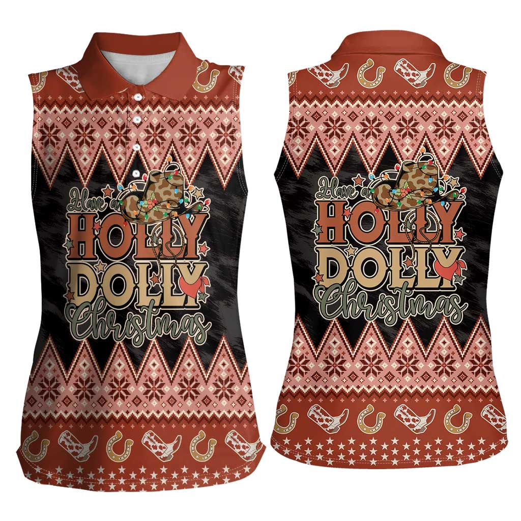 Howdy Christmas Women Sleeveless Polo Shirt Have a Holly Jolly Christmas - Wonder Print Shop