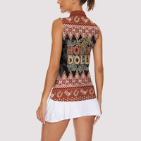 Howdy Christmas Women Sleeveless Polo Shirt Have a Holly Jolly Christmas - Wonder Print Shop