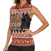 Howdy Christmas Women Sleeveless Polo Shirt Have a Holly Jolly Christmas - Wonder Print Shop