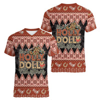 Howdy Christmas Women V-Neck T-Shirt Have a Holly Jolly Christmas - Wonder Print Shop