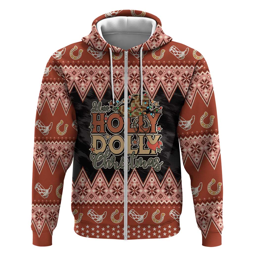 Howdy Christmas Zip Hoodie Have a Holly Jolly Christmas - Wonder Print Shop