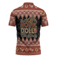 Howdy Christmas Zipper Polo Shirt Have a Holly Jolly Christmas - Wonder Print Shop