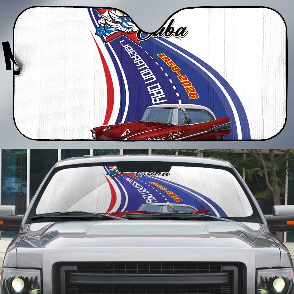 Cuba Liberation Day 1958-2026 Auto Sun Shade Cuba Libre Car - Wonder Print Shop
