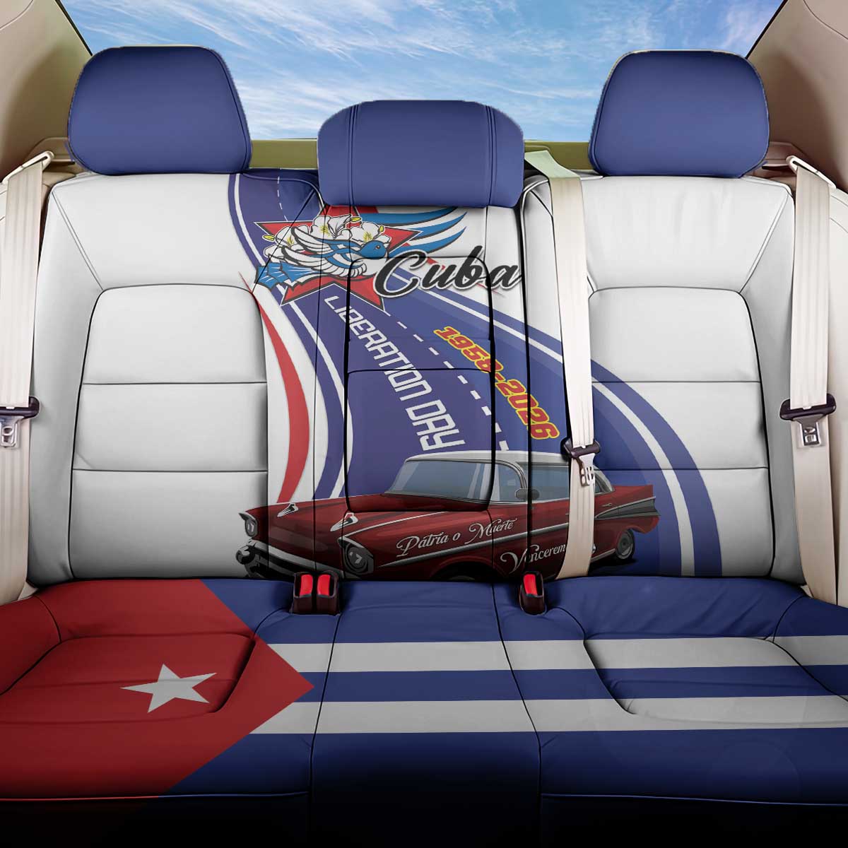 Cuba Liberation Day 1958-2026 Back Car Seat Cover Cuba Libre Car - Wonder Print Shop