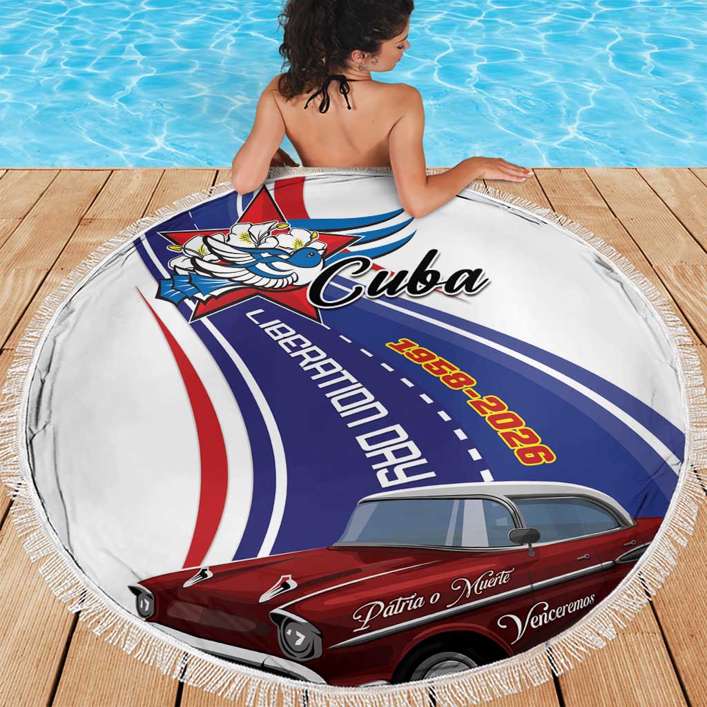 Cuba Liberation Day 1958-2026 Beach Blanket Cuba Libre Car - Wonder Print Shop