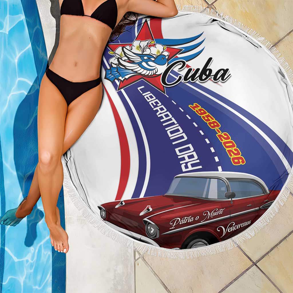Cuba Liberation Day 1958-2026 Beach Blanket Cuba Libre Car - Wonder Print Shop