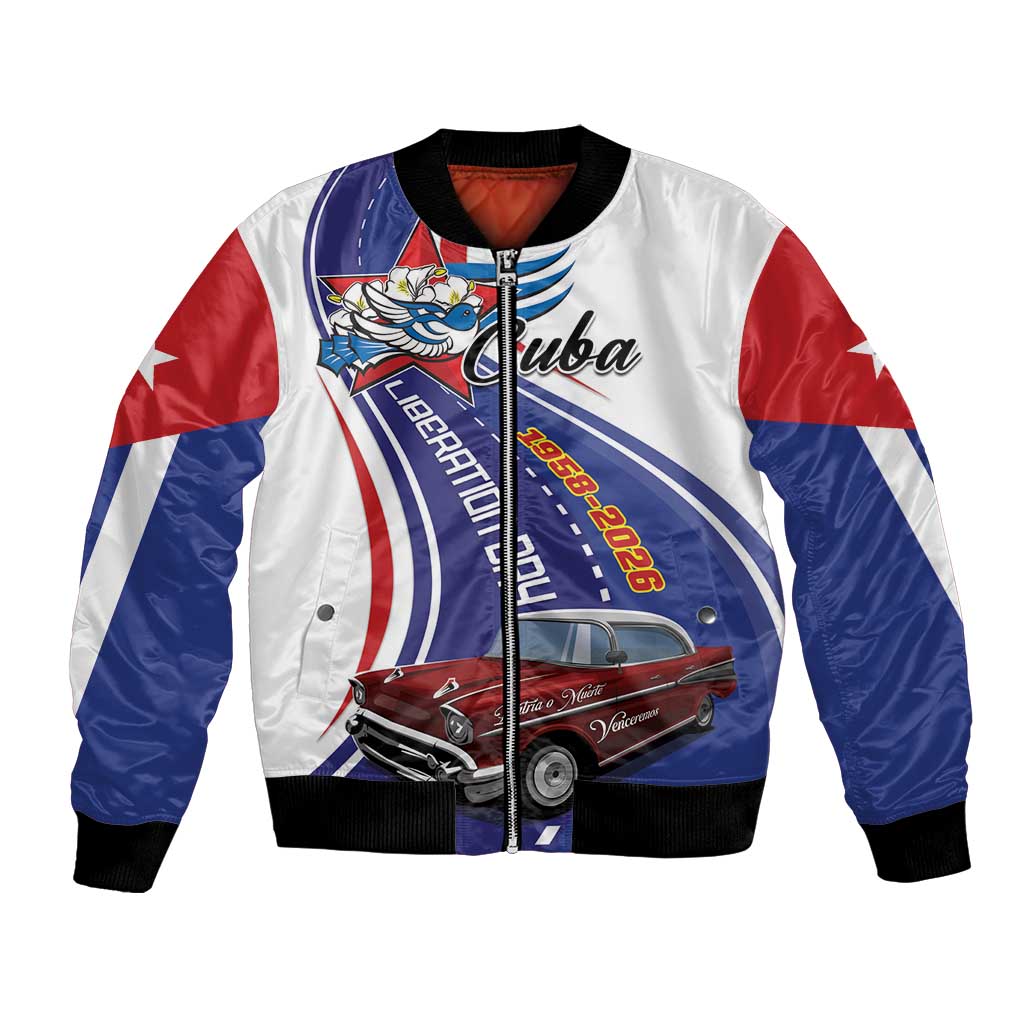 Personalized Cuba Liberation Day 1958-2026 Bomber Jacket Cuba Libre Car - Wonder Print Shop