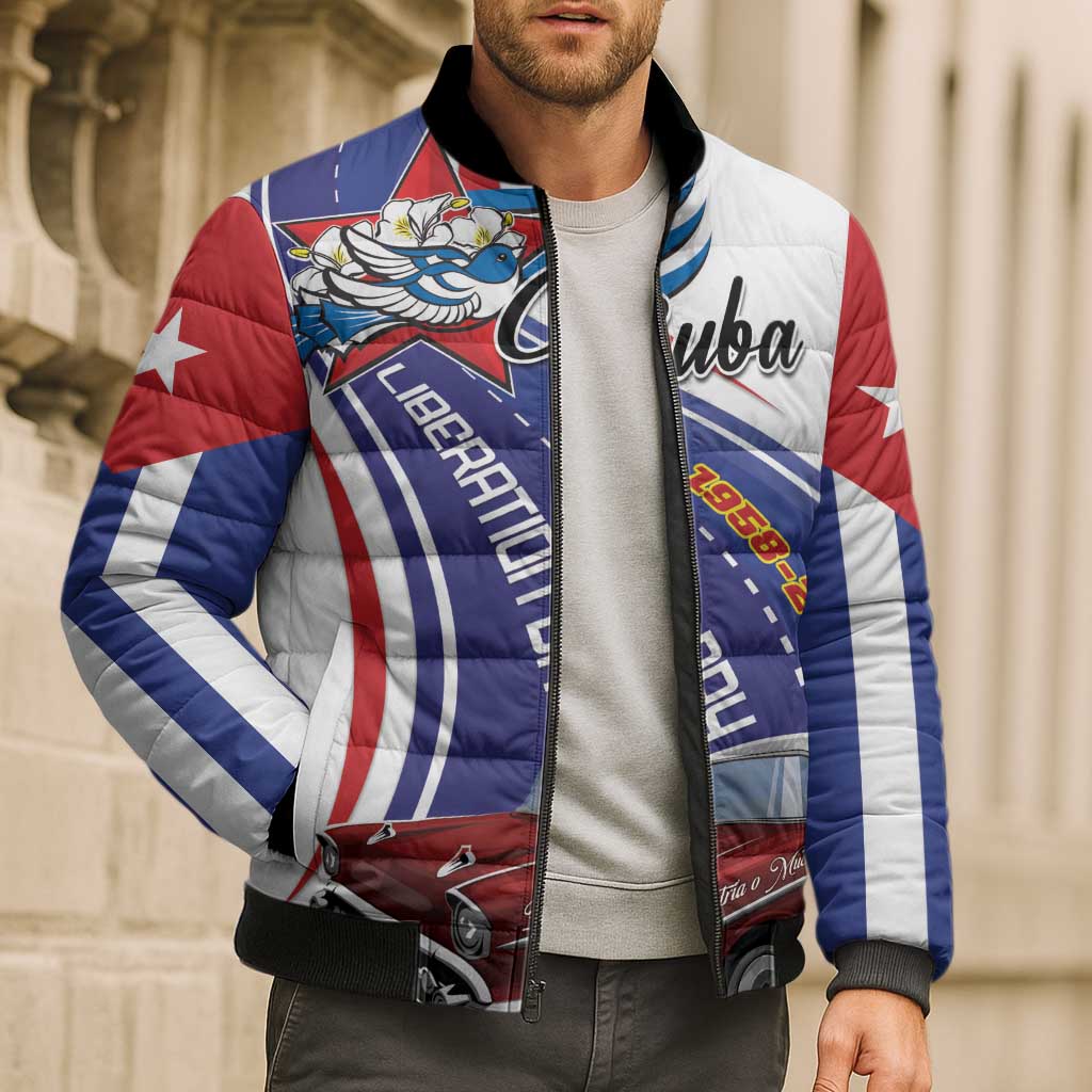 Personalized Cuba Liberation Day 1958-2026 Bomber Puffer Jacket Cuba Libre Car - Wonder Print Shop