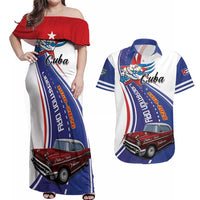 Personalized Cuba Liberation Day 1958-2026 Couples Matching Off Shoulder Maxi Dress and Hawaiian Shirt Cuba Libre Car - Wonder Print Shop