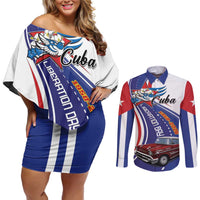 Personalized Cuba Liberation Day 1958-2026 Couples Matching Off Shoulder Short Dress and Long Sleeve Button Shirt Cuba Libre Car - Wonder Print Shop