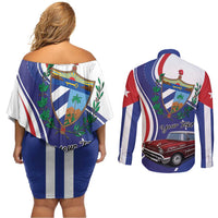 Personalized Cuba Liberation Day 1958-2026 Couples Matching Off Shoulder Short Dress and Long Sleeve Button Shirt Cuba Libre Car - Wonder Print Shop