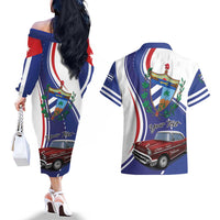 Personalized Cuba Liberation Day 1958-2026 Couples Matching Off The Shoulder Long Sleeve Dress and Hawaiian Shirt Cuba Libre Car - Wonder Print Shop
