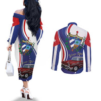 Personalized Cuba Liberation Day 1958-2026 Couples Matching Off The Shoulder Long Sleeve Dress and Long Sleeve Button Shirt Cuba Libre Car - Wonder Print Shop