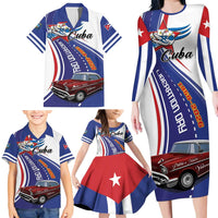 Personalized Cuba Liberation Day 1958-2026 Family Matching Long Sleeve Bodycon Dress and Hawaiian Shirt Cuba Libre Car - Wonder Print Shop