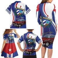 Personalized Cuba Liberation Day 1958-2026 Family Matching Long Sleeve Bodycon Dress and Hawaiian Shirt Cuba Libre Car - Wonder Print Shop