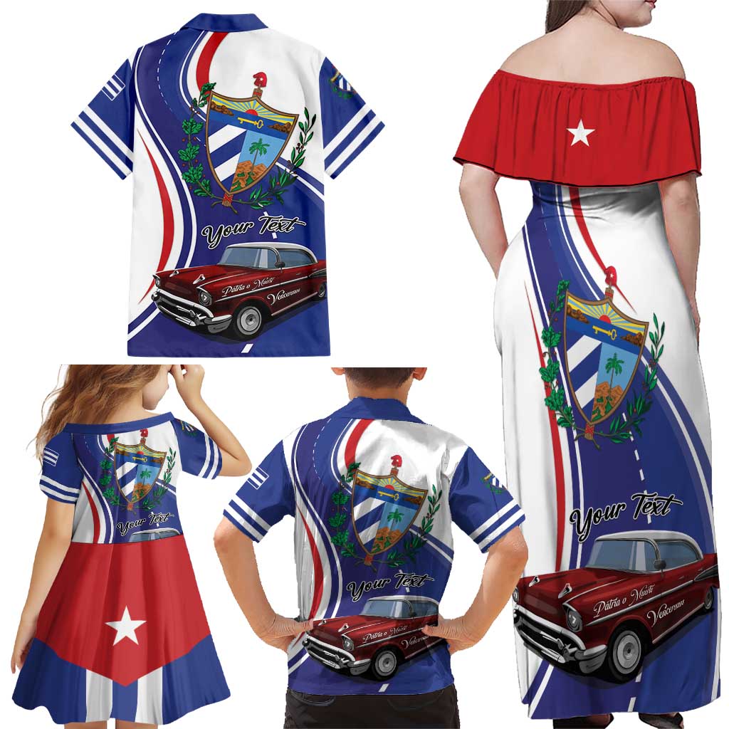 Personalized Cuba Liberation Day 1958-2026 Family Matching Off Shoulder Maxi Dress and Hawaiian Shirt Cuba Libre Car - Wonder Print Shop