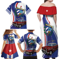 Personalized Cuba Liberation Day 1958-2026 Family Matching Off Shoulder Maxi Dress and Hawaiian Shirt Cuba Libre Car - Wonder Print Shop