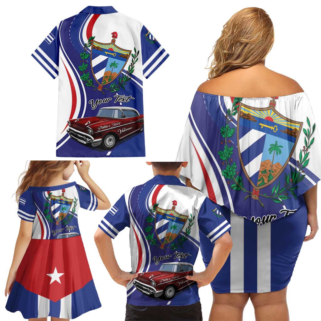 Personalized Cuba Liberation Day 1958-2026 Family Matching Off Shoulder Short Dress and Hawaiian Shirt Cuba Libre Car - Wonder Print Shop