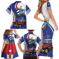 Personalized Cuba Liberation Day 1958-2026 Family Matching Short Sleeve Bodycon Dress and Hawaiian Shirt Cuba Libre Car - Wonder Print Shop