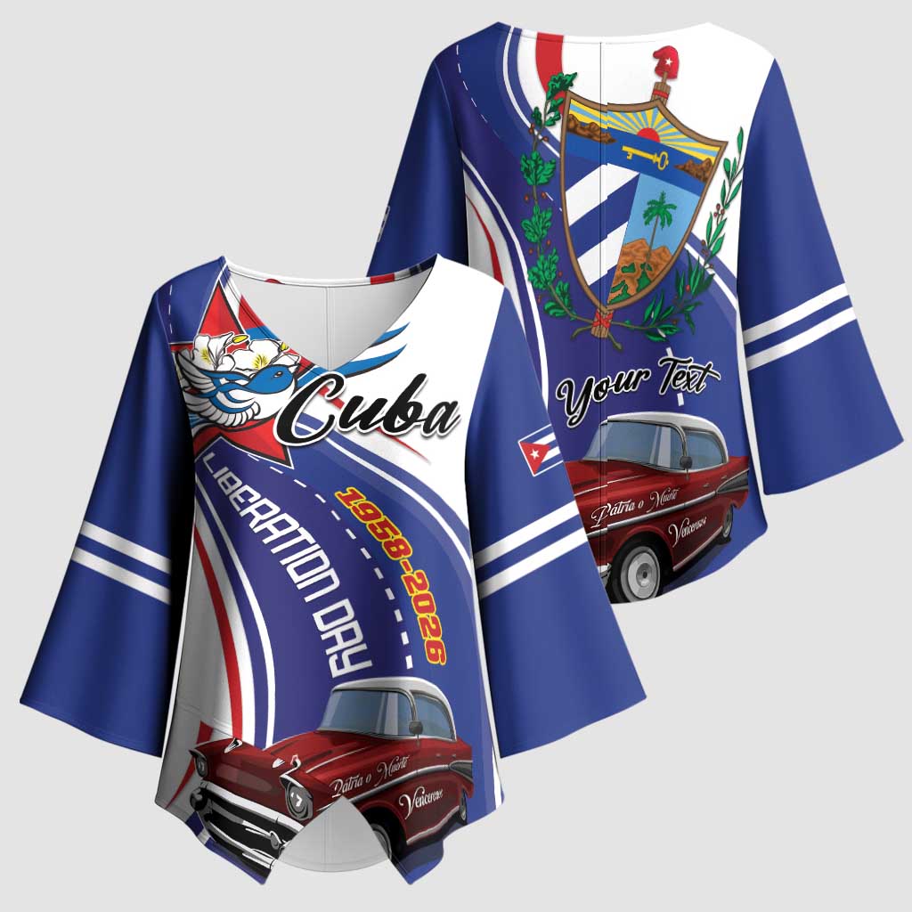 Personalized Cuba Liberation Day 1958-2026 Kimono Sleeve Blouse Cuba Libre Car - Wonder Print Shop