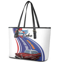 Cuba Liberation Day 1958-2026 Leather Tote Bag Cuba Libre Car - Wonder Print Shop