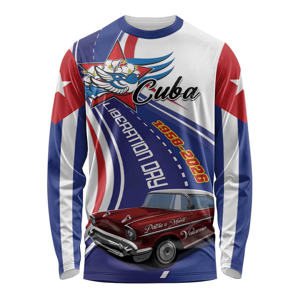 Personalized Cuba Liberation Day 1958-2026 Long Sleeve Shirt Cuba Libre Car - Wonder Print Shop