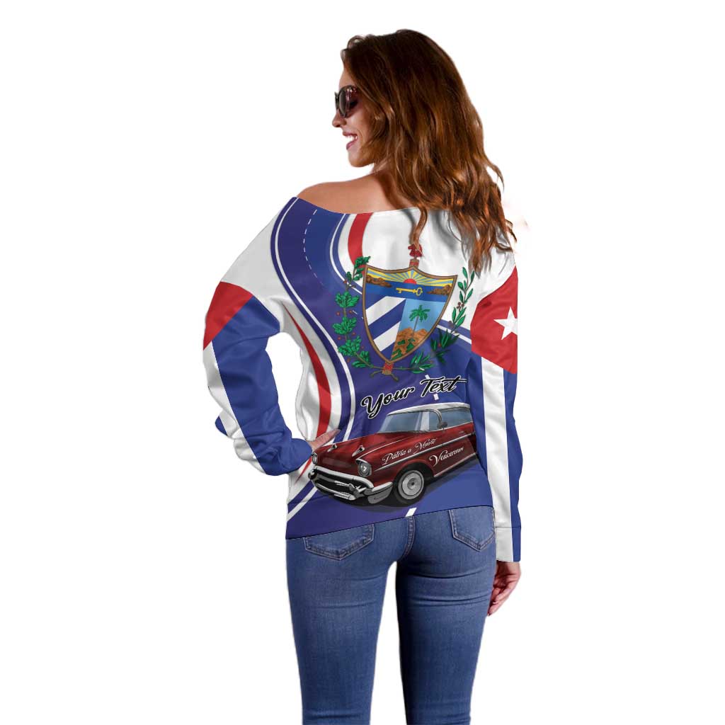 Personalized Cuba Liberation Day 1958-2026 Off Shoulder Sweater Cuba Libre Car - Wonder Print Shop