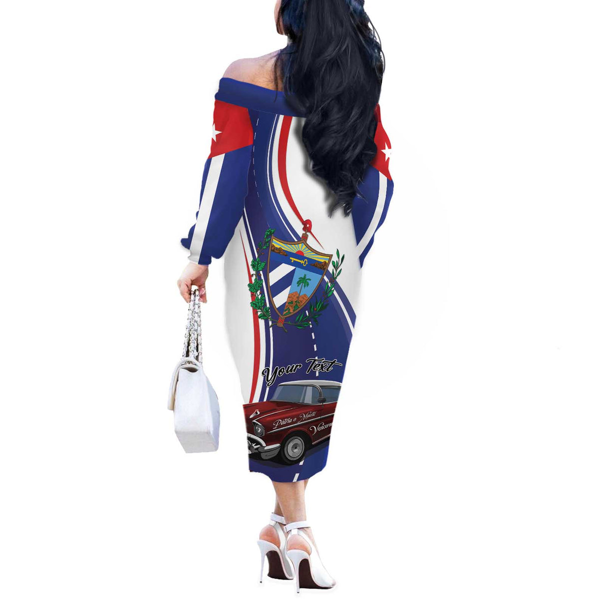 Personalized Cuba Liberation Day 1958-2026 Off The Shoulder Long Sleeve Dress Cuba Libre Car - Wonder Print Shop