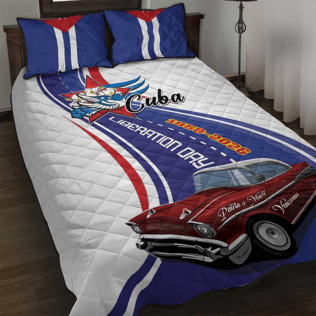 Cuba Liberation Day 1958-2026 Quilt Bed Set Cuba Libre Car - Wonder Print Shop
