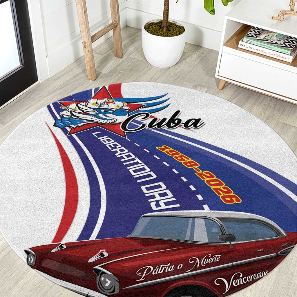 Cuba Liberation Day 1958-2026 Round Carpet Cuba Libre Car - Wonder Print Shop