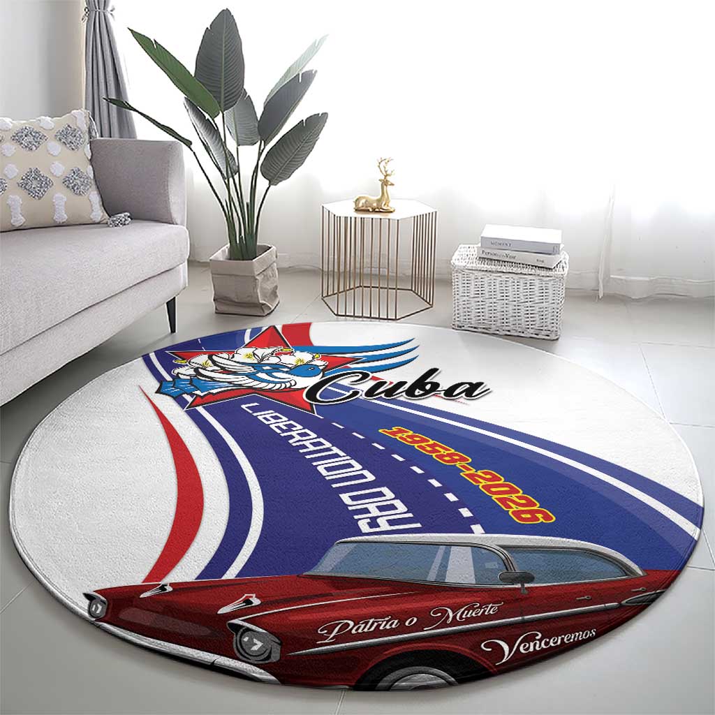 Cuba Liberation Day 1958-2026 Round Carpet Cuba Libre Car - Wonder Print Shop