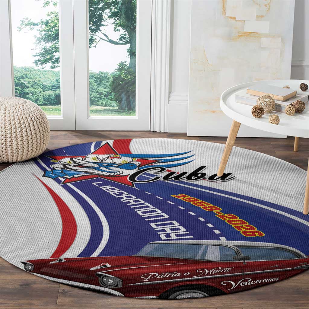 Cuba Liberation Day 1958-2026 Round Carpet Cuba Libre Car - Wonder Print Shop